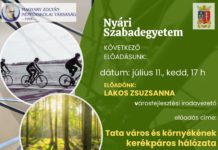 Programajánló- Nyári Szabadegyetem Tatán Plakat 3 Lakos Zsuzsa 2023.07.11 2 verzio
